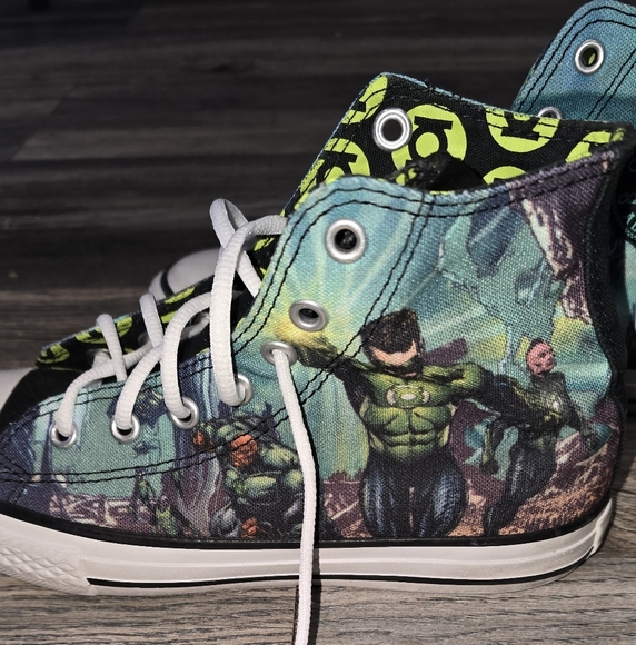 Converse Green Lantern DC Comics Chuck Taylor Sneakers Kids 3 - Picture 6 of 12